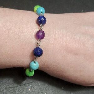 **Final Sale** Silver tone chakra bracelet